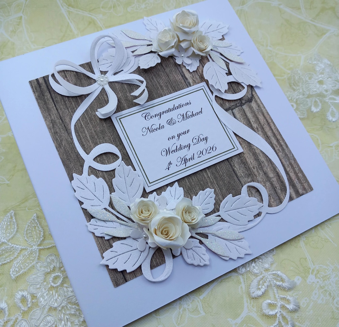 Handmade Wedding Day Card or Anniversary * 3D * Personalised and Boxed ...