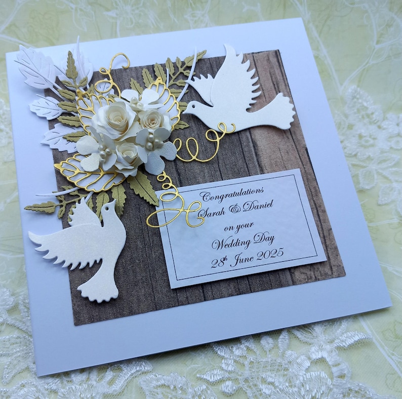 Handmade Wedding Day Card Engagement Card or Anniversary Card ...