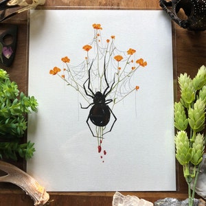 Spider / 8 x 10 matte art print / Dark art / Spider / Spooky / Creepy / Digital art