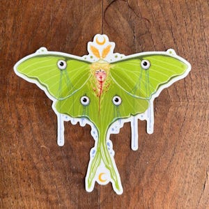 La Luna / Sticker Vinyl (3.5 x 4in) / Moth / Insects / Creepy /