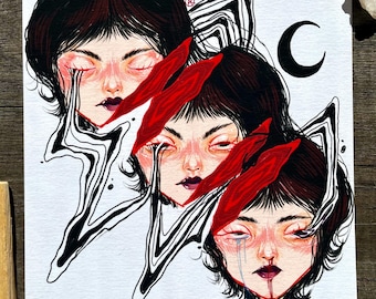 Nastroje, mroczny wydruk artystyczny: Morbid Body Horror, (8x10)