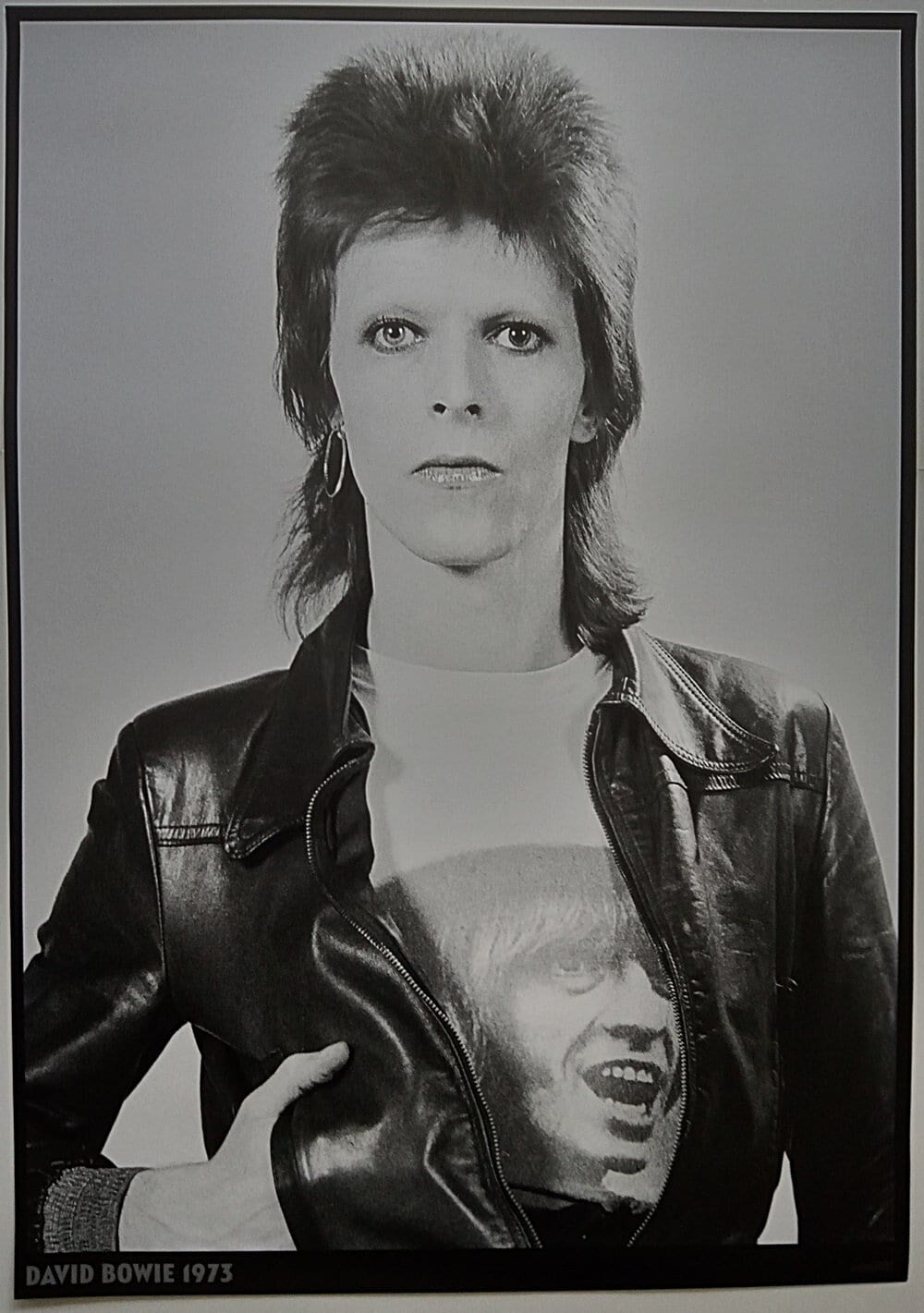 DAVID BOWIE Poster David Bowie 1973 Leather Jacket Ziggy Stardust / Aladdin  Sane Period, image size:1000x1421