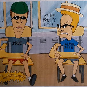 90's Cartoons Nostalgia Beavis & Butt-head Poster MTV 1993