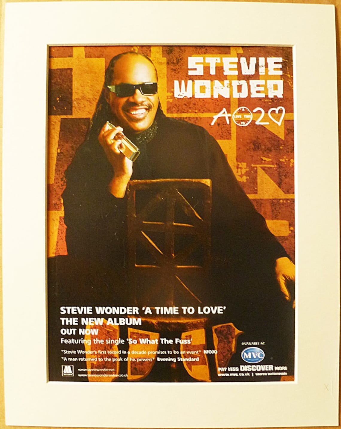 STEVIE WONDER A Time to Love 2005 Music Press Poster Type Etsy