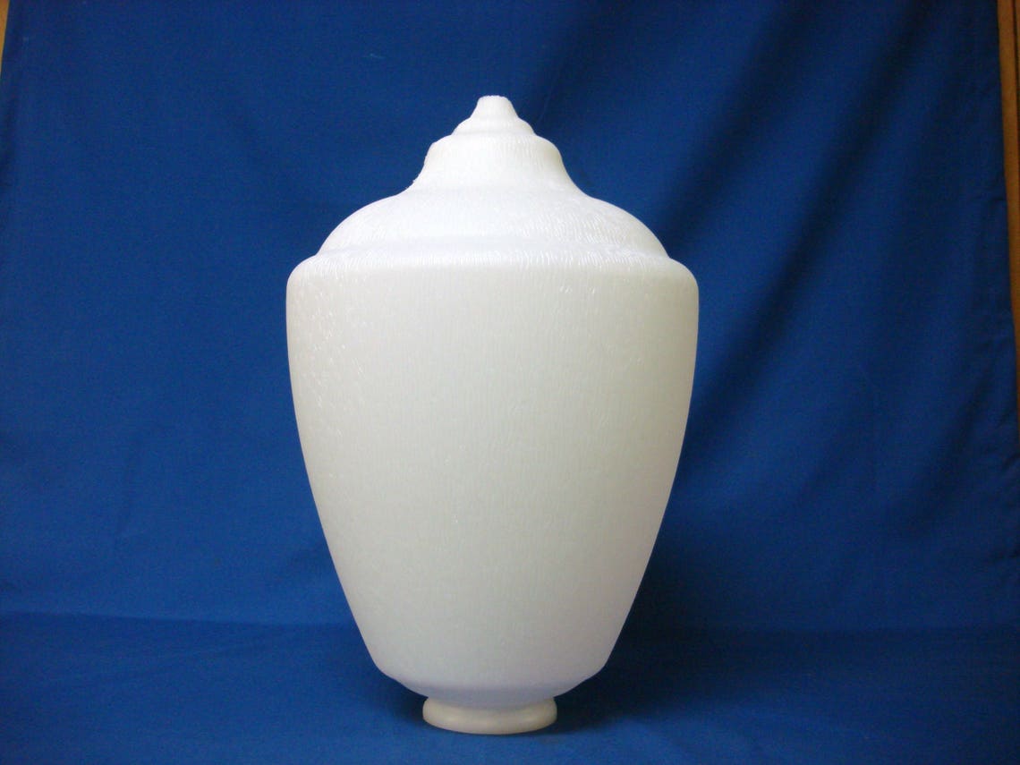 White Acorn Street Light Globe for Outdoor Fixture W/ 4 Neck Fitter