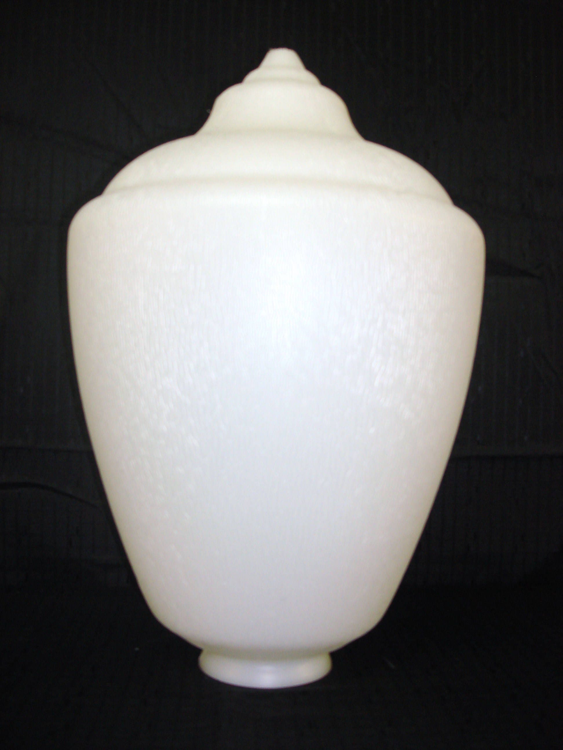 White Acorn Street Light Globe for Outdoor Fixture W/ 4 Neck Fitter