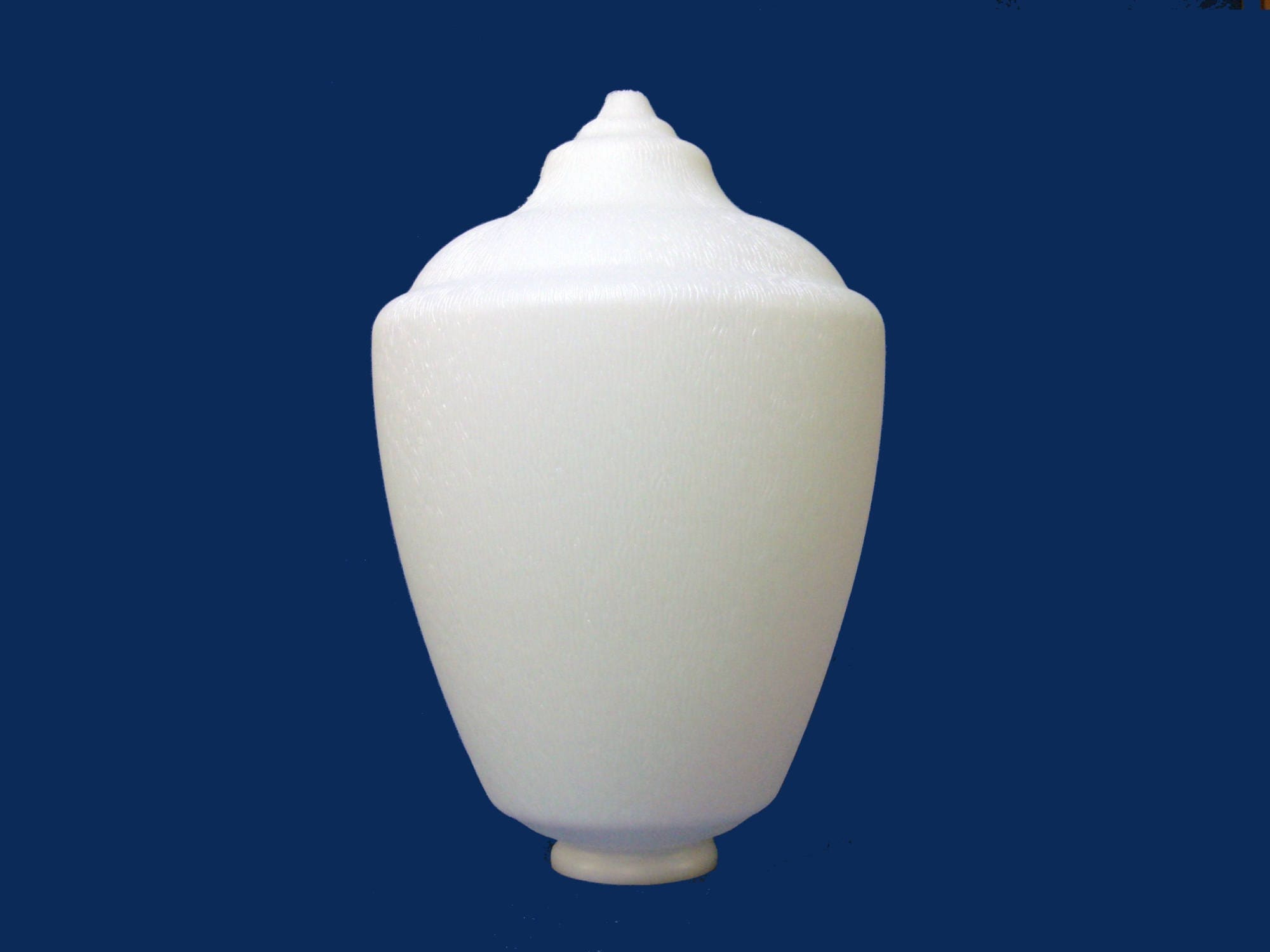 White Acorn Street Light Globe for Outdoor Fixture W/ 4 Neck Fitter