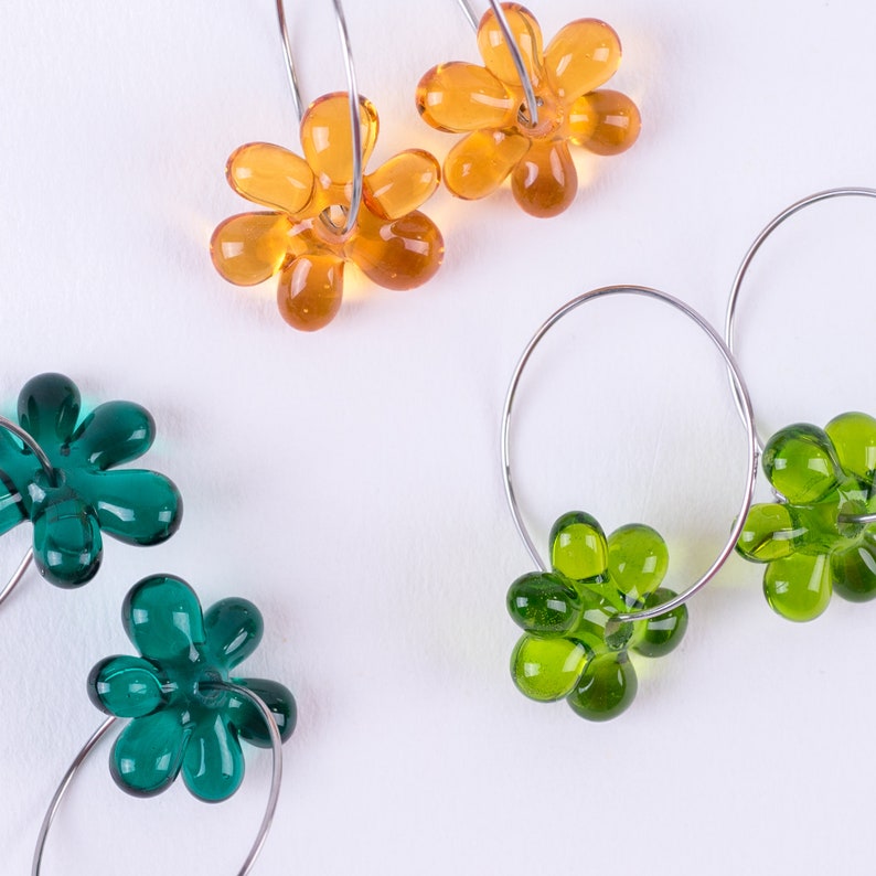 YODAN Lime Green glass JELLY HOOPS