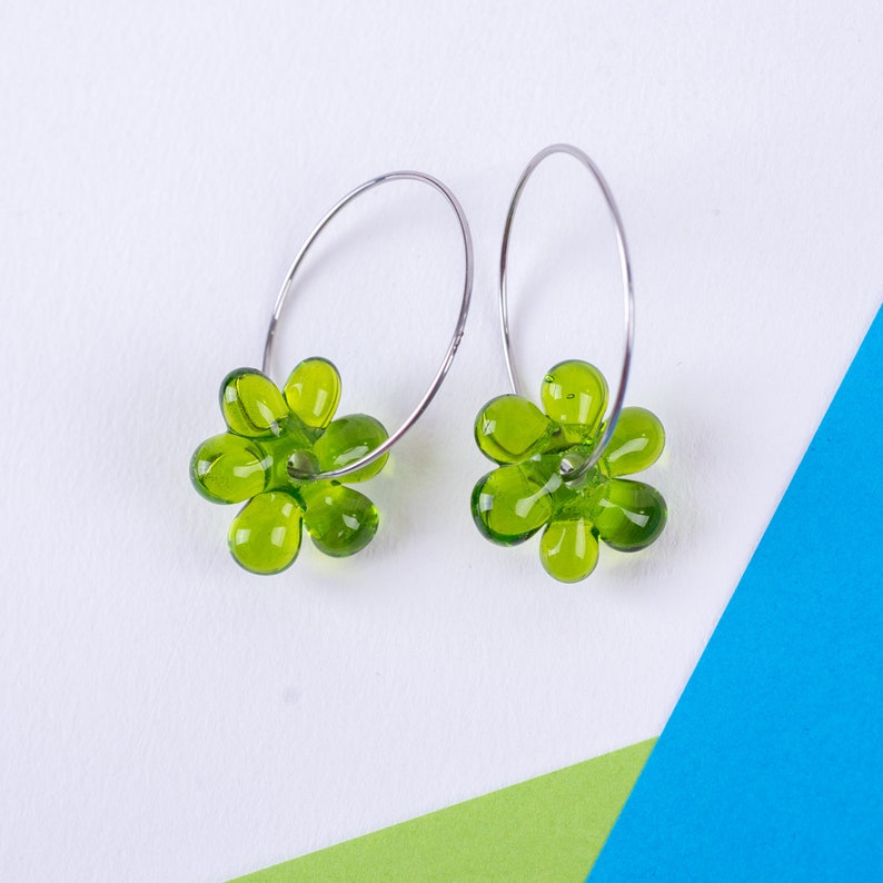 YODAN Lime Green glass JELLY HOOPS