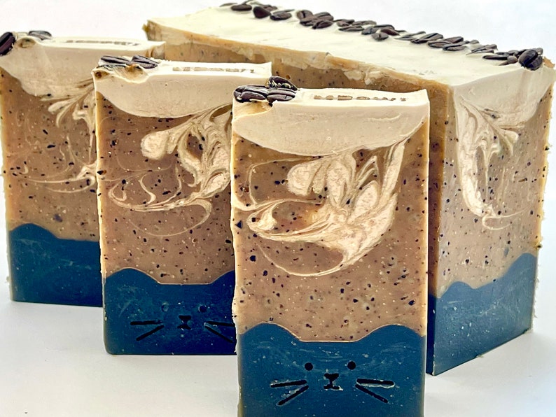 Coffee Cat Soap Tall Thin Bar