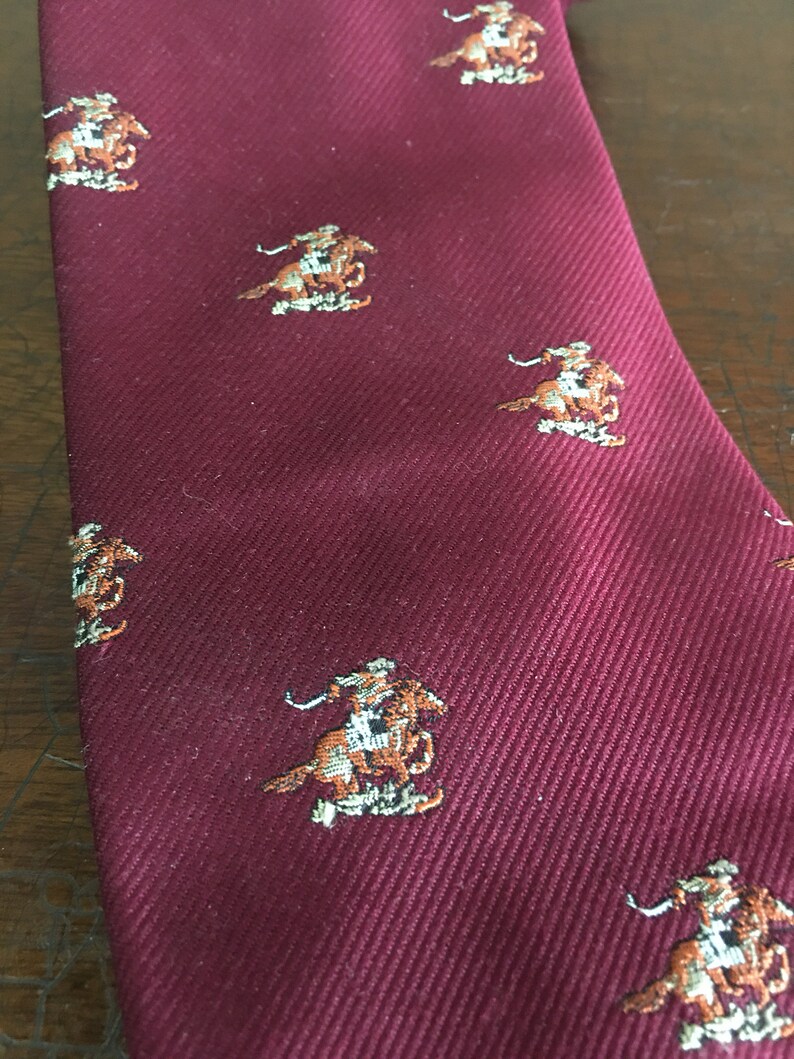 Vintage Winchester Western Logo Tie Horse and Rider 1970s Etsy