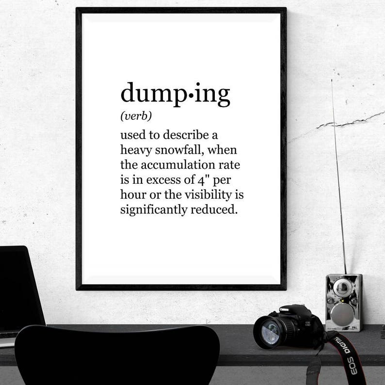 Dumping Definition Print PRINTABLE ART Digital Download Etsy
