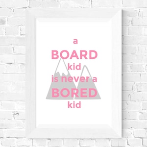 Kids snowboard, digital DOWNLOAD, kids room art, BOARD KID, snowboard decor, snowboard art, snowboarding gifts, nursery prints, wall art