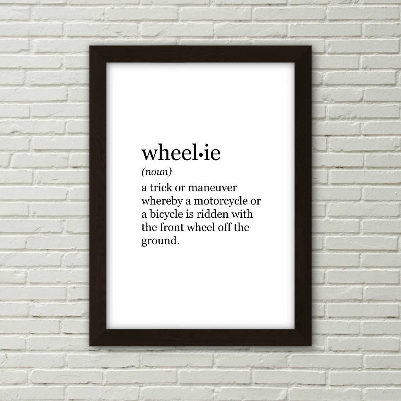 Wheelie Definition Print PRINTABLE ART Digital Download Etsy Australia