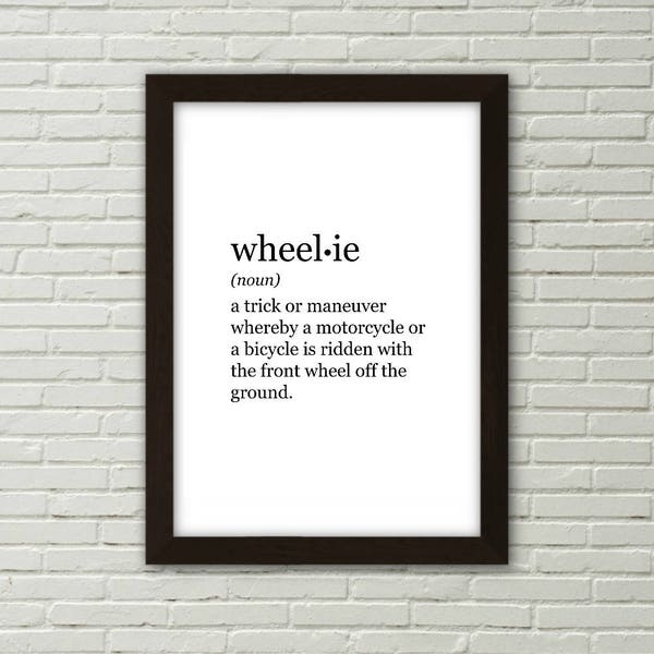 Wheelie, definition print, PRINTABLE ART, digital download, motocross, dirt bike, bike gifts, gifts for men, motocross gift, mancave art