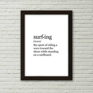 Surfing, definition print, PRINTABLE ART, digital download, surf gifts, surf art, surf print, surf decor, printable wall art, beach decor