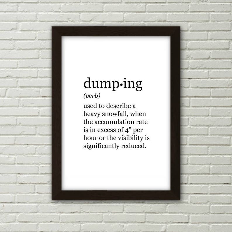 Dumping Definition Print PRINTABLE ART Digital Download Etsy
