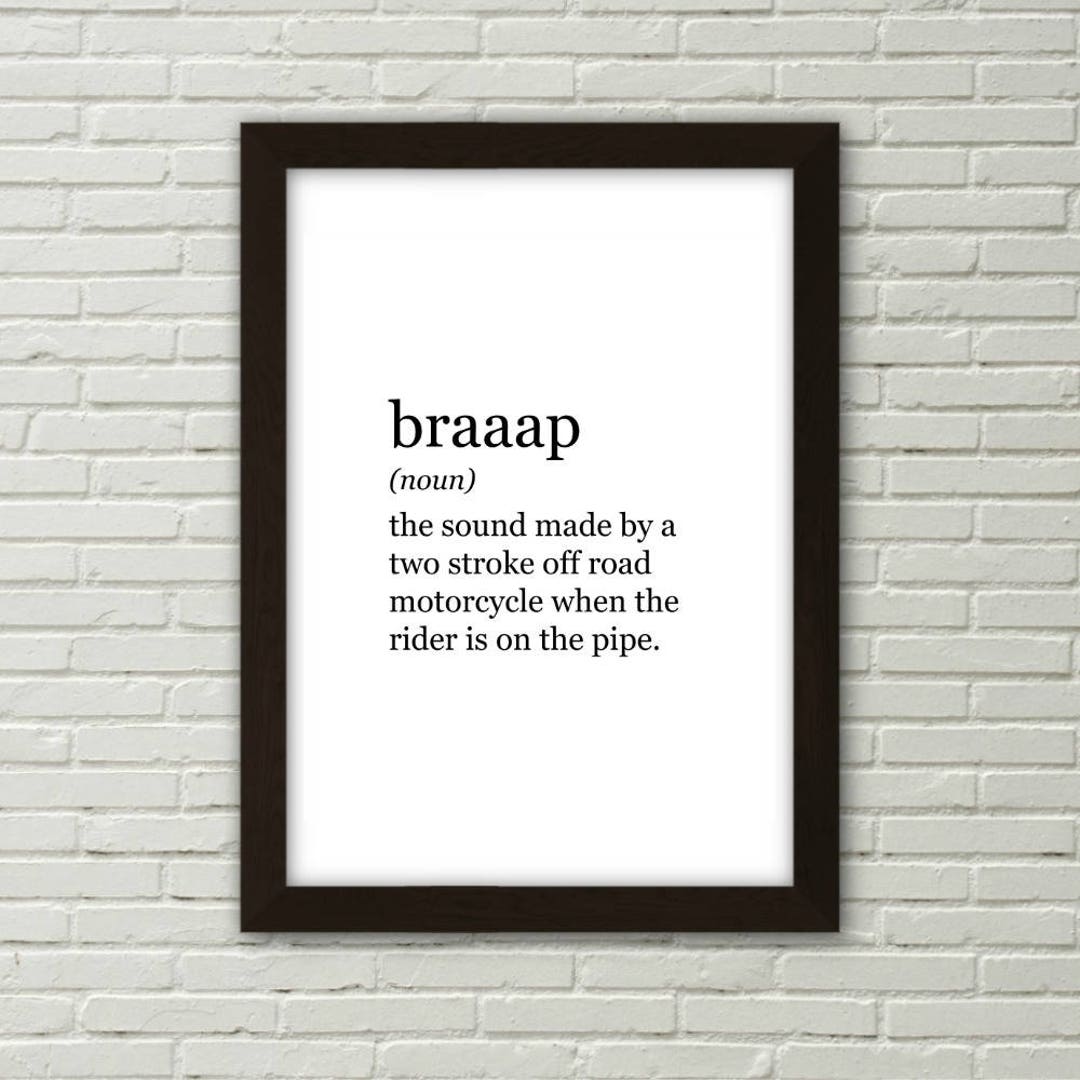 Braaap (noun), Definition Print, PRINTABLE ART, Digital Download ...