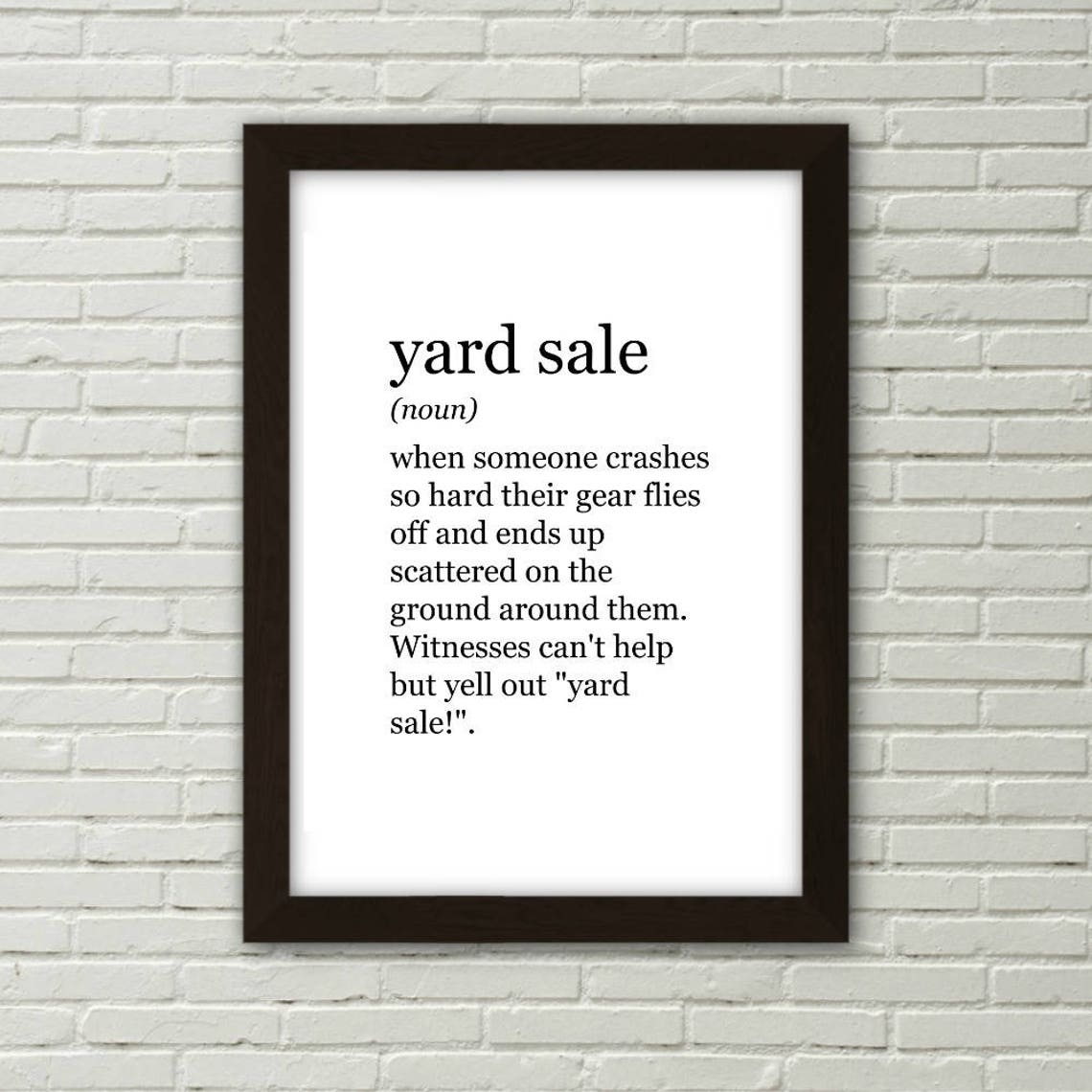 Yard Sale Definition Print PRINTABLE ART Digital Download Etsy