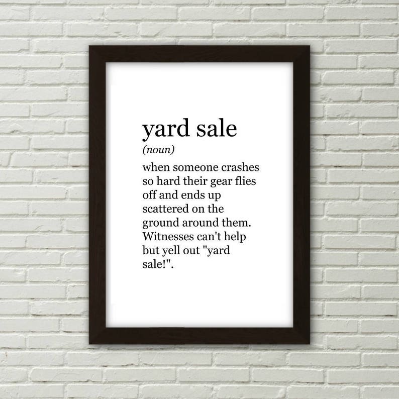 Yard Sale Definition Print PRINTABLE ART Digital Download Etsy