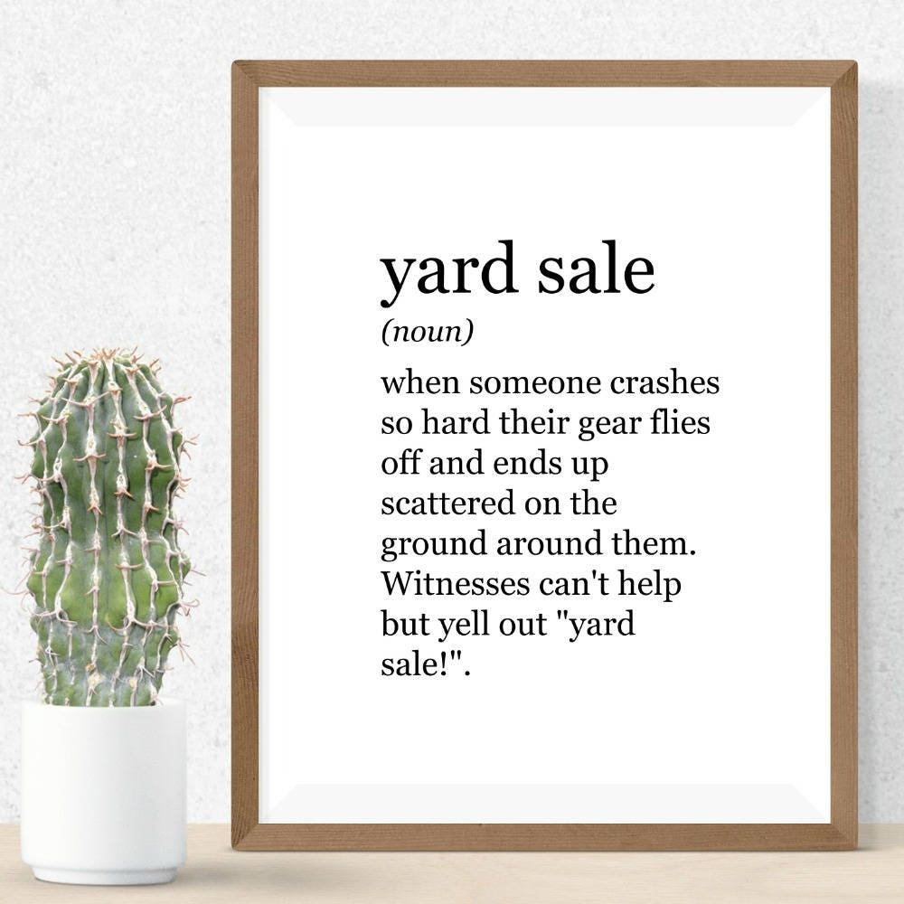 Yard Sale Definition Print PRINTABLE ART Digital Download Etsy