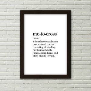 Motocross, definition print, PRINTABLE ART, digital download, motocross, dirt bike, bike gifts, gifts for men, motocross gift, mancave art