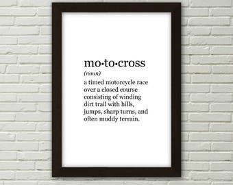 Motocross, definition print, PRINTABLE ART, digital download, motocross, dirt bike, bike gifts, gifts for men, motocross gift, mancave art