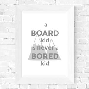 Kids snowboard, digital DOWNLOAD, kids room art, BOARD KID, snowboard decor, snowboard art, snowboarding gifts, nursery prints, wall art