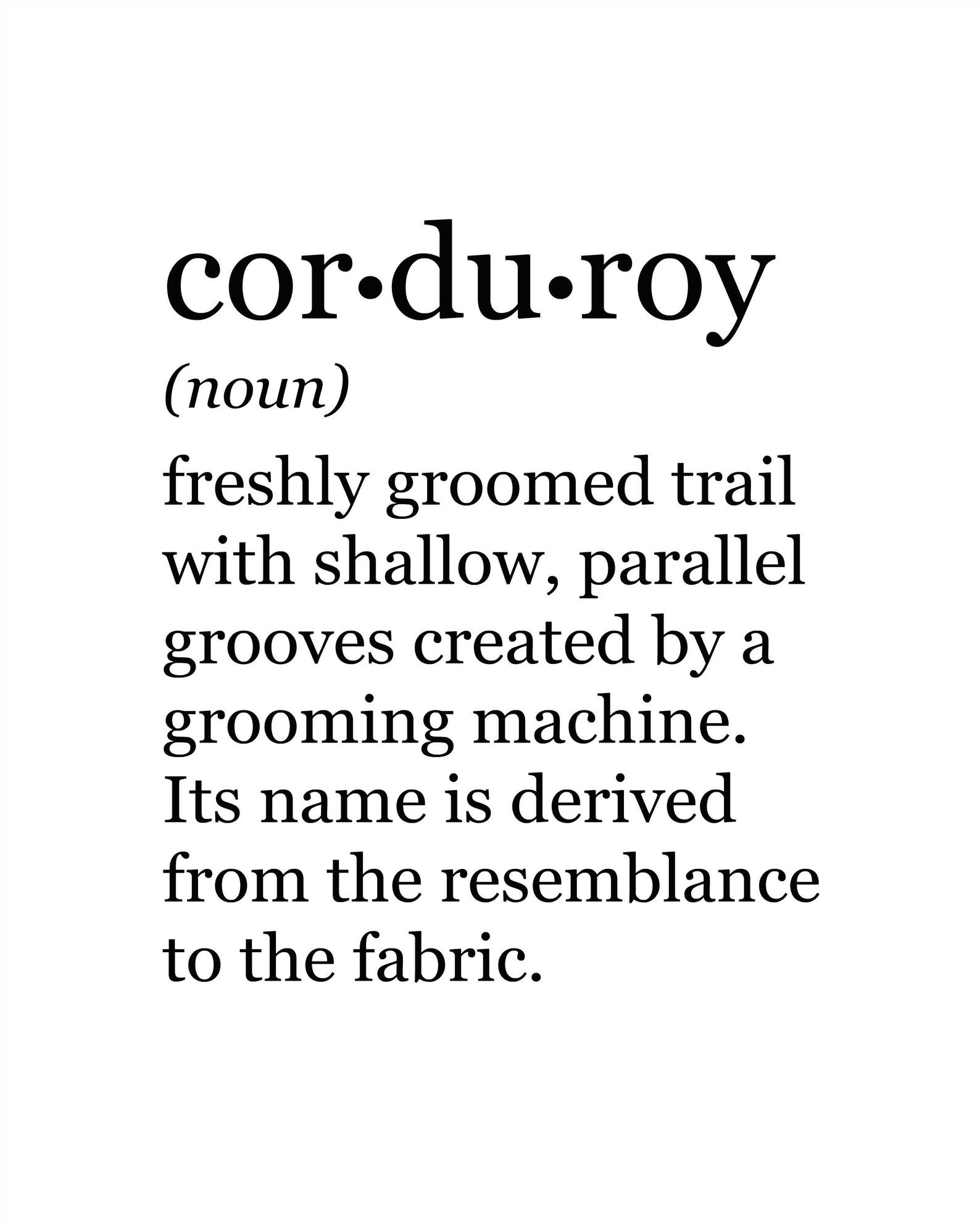 Corduroy Definition Print PRINTABLE ART Digital Download Etsy