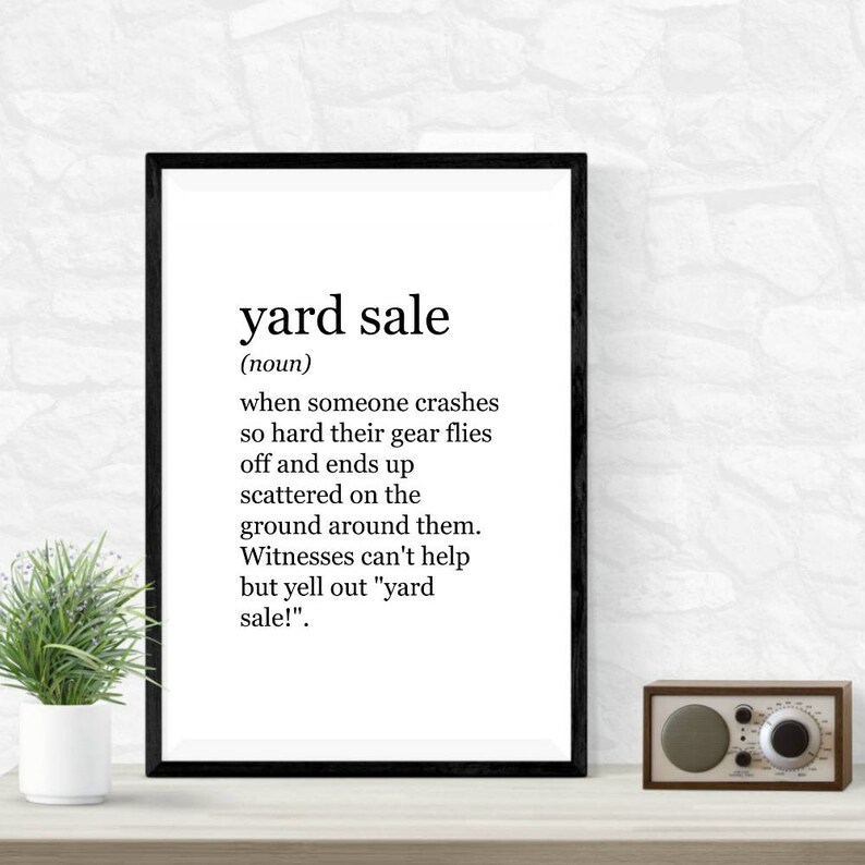 Yard Sale Definition Print PRINTABLE ART Digital Download Etsy