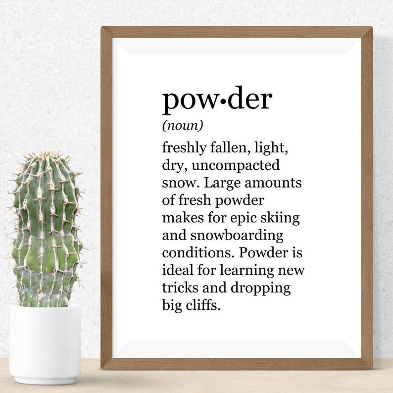 Powder Definition Print PRINTABLE ART Digital Download Etsy