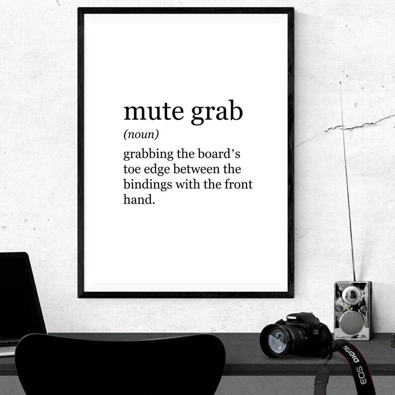 Mute Grab Snowboard Definition Print PRINTABLE ART Digital Download