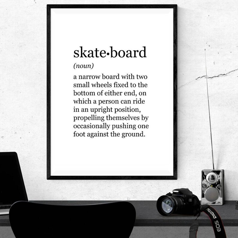 Skateboard Definition Print PRINTABLE ART Digital Etsy Denmark