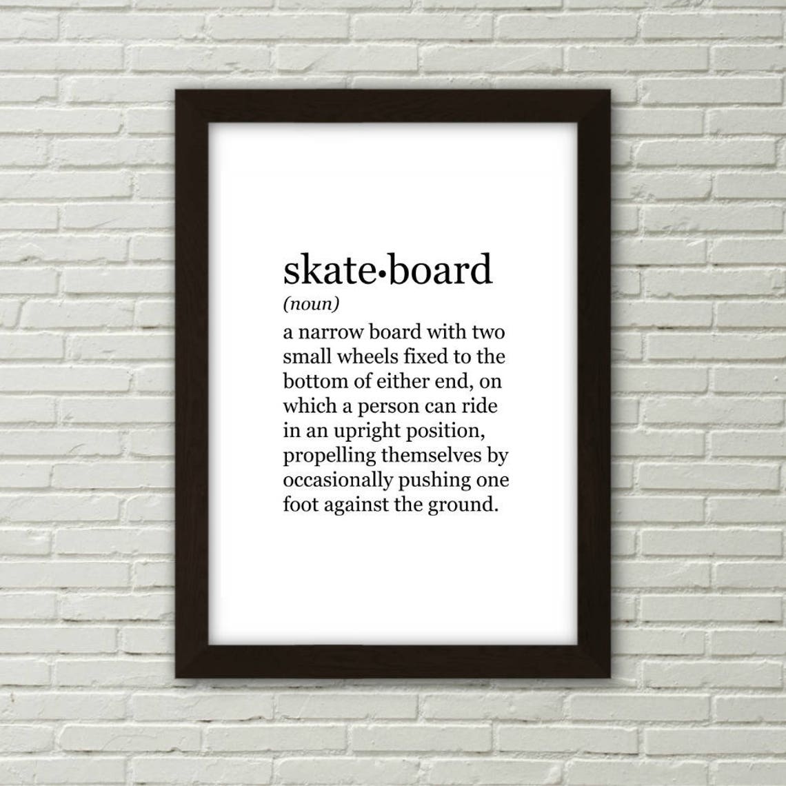 Skateboard definition print PRINTABLE ART digital Etsy
