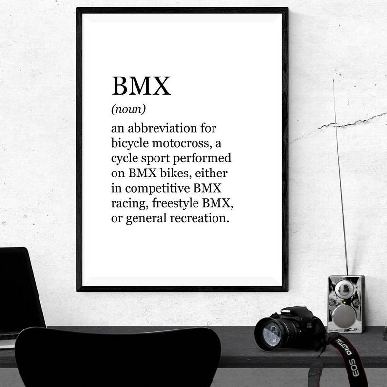 BMX Definition Print PRINTABLE ART Digital Download Etsy