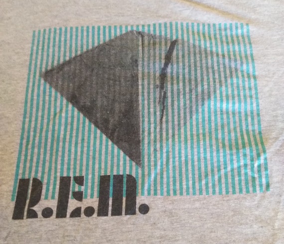 VERY RARE! Vintage R.E.M. T-Shirt, Unisex Gray T-… - image 2