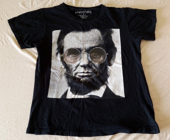 SALE Abraham Abe Lincoln Black T-Shirt, John Lenn… - image 1