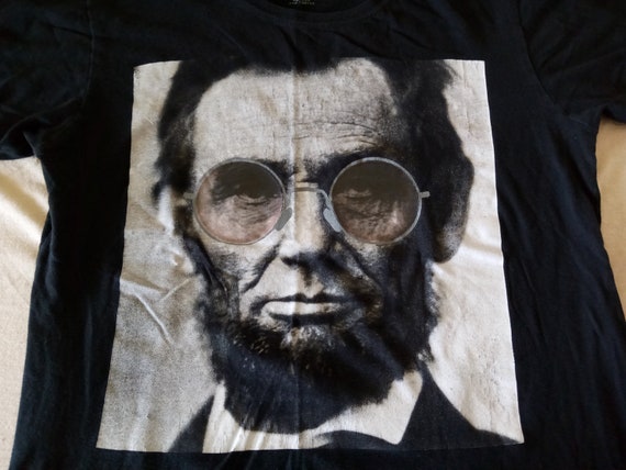 SALE Abraham Abe Lincoln Black T-Shirt, John Lenn… - image 2