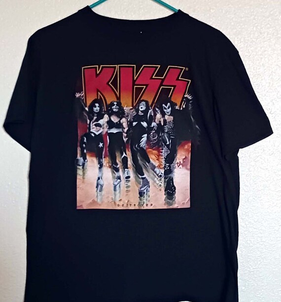 KISS Black T-Shirt, Heavy Metal Glam Rock Band, W… - image 3