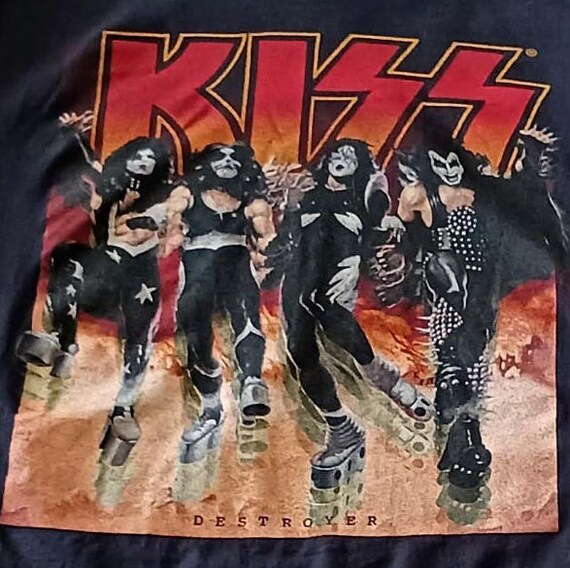 KISS Black T-Shirt, Heavy Metal Glam Rock Band, W… - image 4