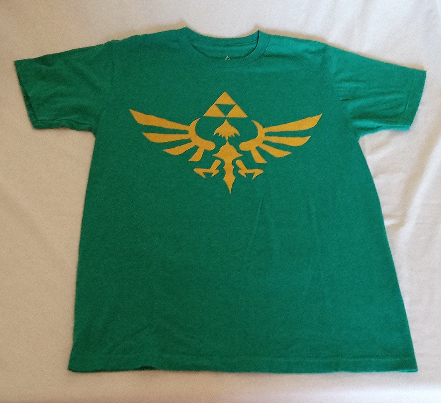 Zelda Logo T-shirt Green Gold Triforce 