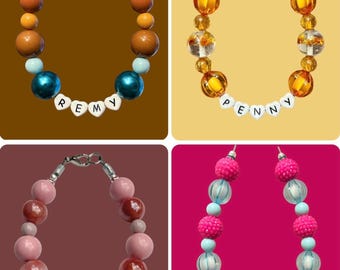 Personalized Name & Color Pet Necklace-beaded collar-pet accessories-dog necklace-cat necklace-custom-heart letter beads