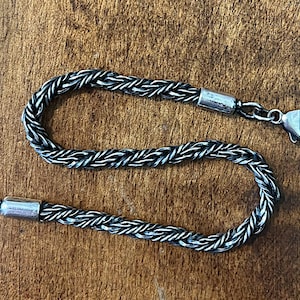 4mm Sterling Silver Twisted Foxtail Rope Bracelet
