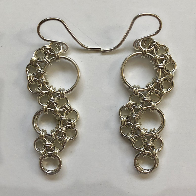 Japanese Stepping Stones Chainmaille Earrings Argentium Etsy