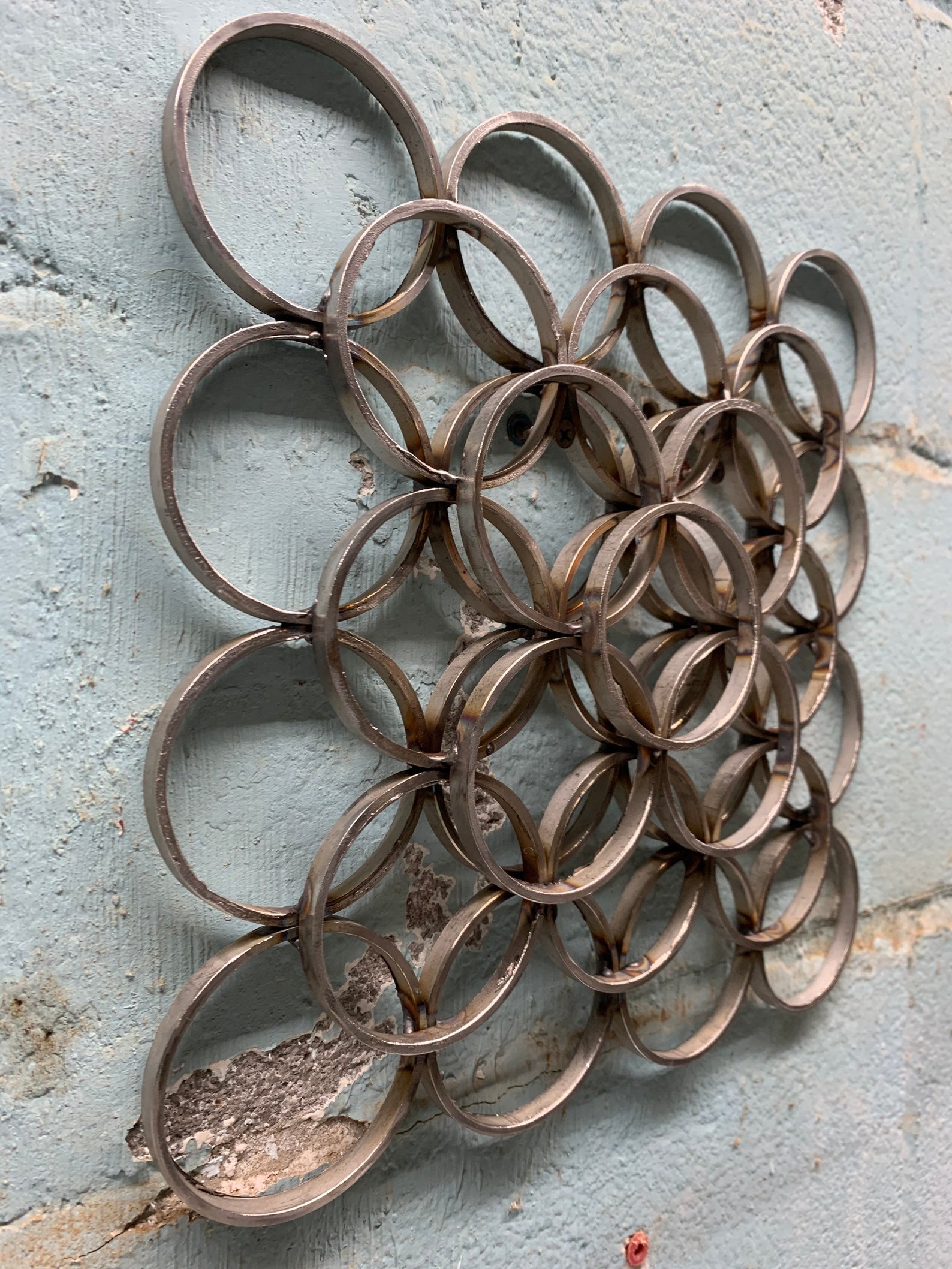 Abstract circles stainless metal wall hang Etsy