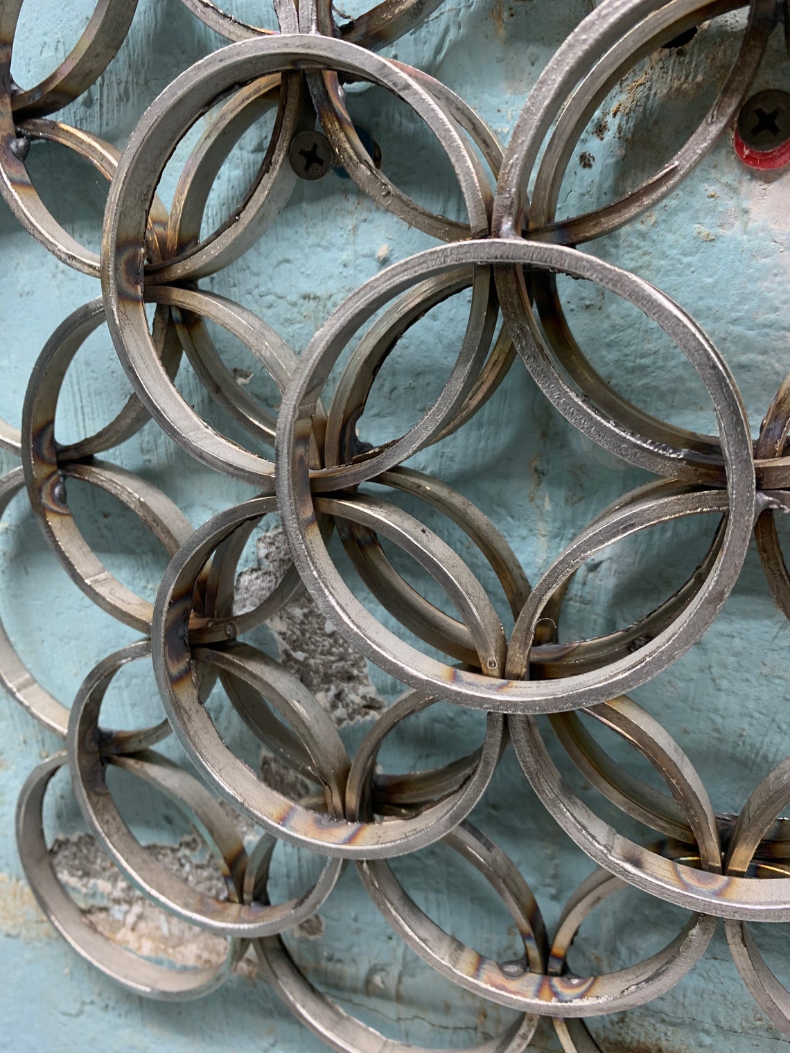 Abstract circles stainless metal wall hang Etsy