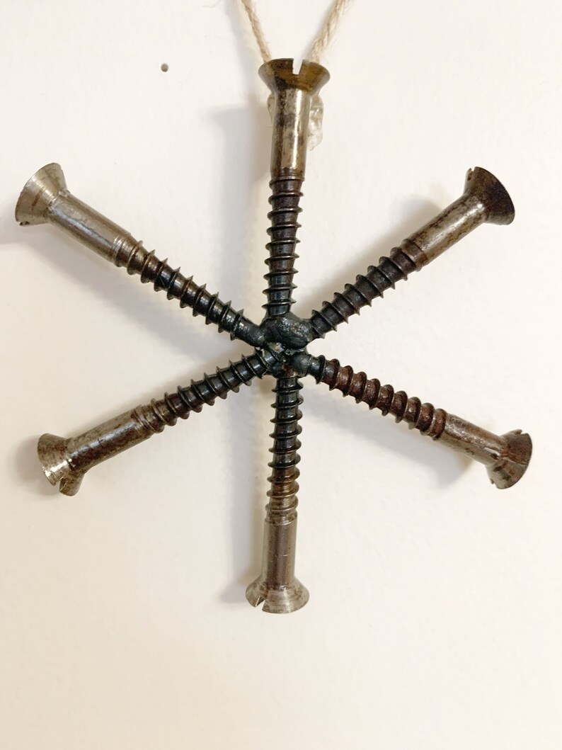 Set of 3 Star Snowflake Screws Christmas Tree Ornaments | Etsy