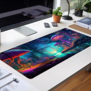 Mystical Mushroom Forest desk pad, gaming mouse pad