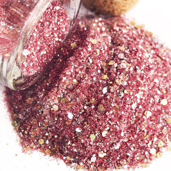 BIOLOGISCH ABBAUBAR GLITTER - Eco freundlicher Glitzer in Meerjungfrau Kuss rosa silber gold Glitzer