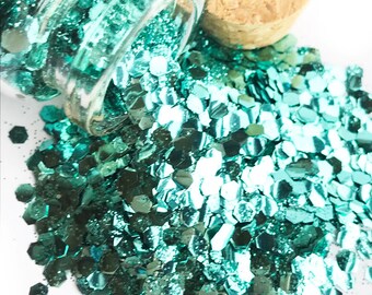 BIODEGRADABLE GLITTER - Eco friendly glitter in Turquoise Tide Green